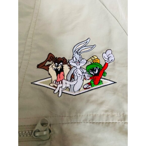 Vintage Warner Bros. Studio Small Pull Over hooded Jacket Bugs, Martian, Taz 199 - Picture 3 of 9